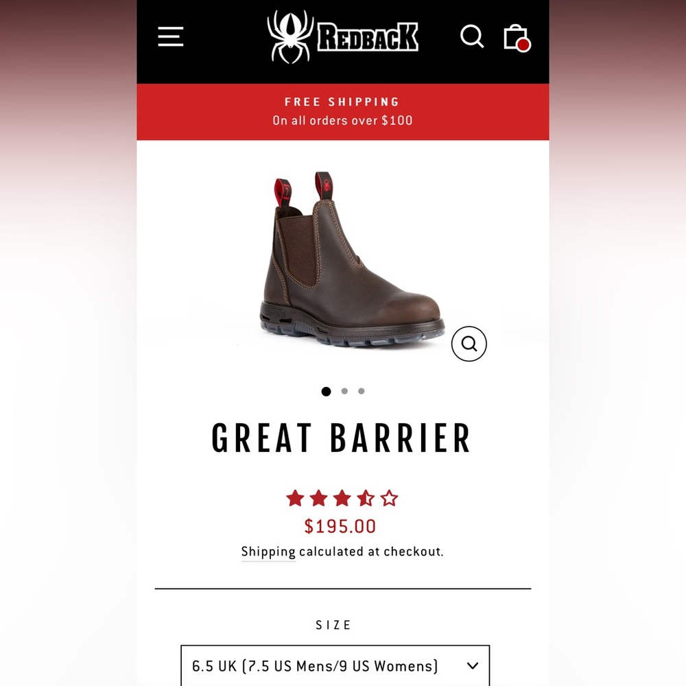 New, never worn Great Barrier Redback boots. UK 6.5, U.S Women’s 9